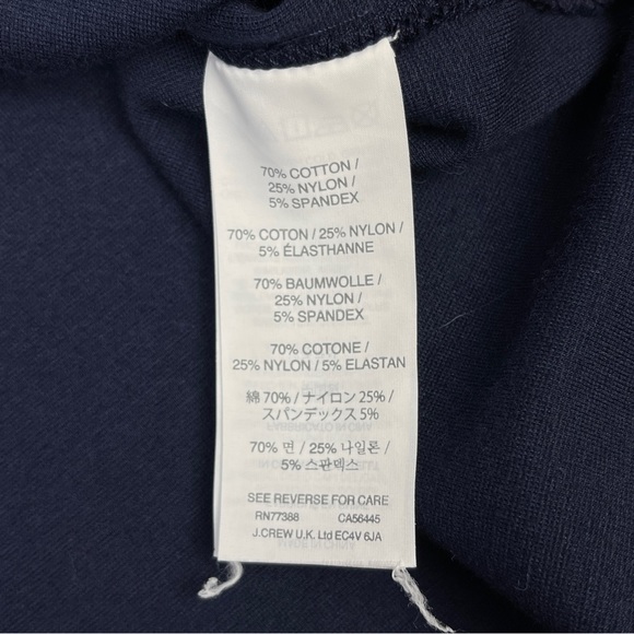 J. CREW navy blue cotton embellished short sleeve sweatshirt top, size M - Picture 11 of 12